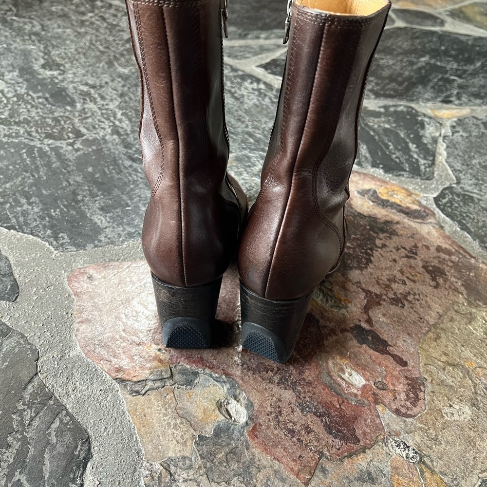 Dries Van Noten Dark Brown Heeled Boots View 5
